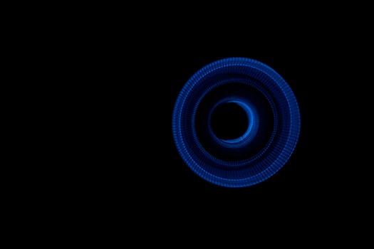 Glowing abstract curved blue lines photo