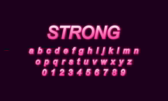 strong font alphabet vector