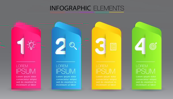 modern infographic text box template, infographics banner vector
