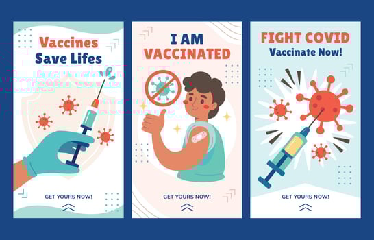 Covid 19 Vaccine Banner Set vector
