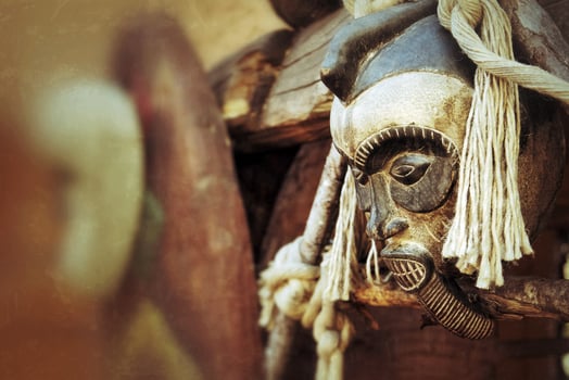 Abstract Vintage Antique African Mask photo