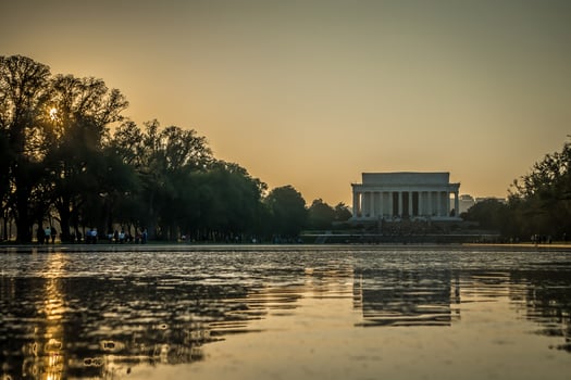 lincoln memoril at sunset in washington dc photo