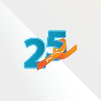 25 Years Anniversary Celebration Vector Template Design Illustration