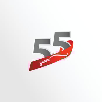 55 Years Anniversary Celebration Vector Template Design Illustration