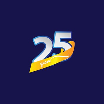 25 Years Anniversary Celebration Vector Template Design Illustration
