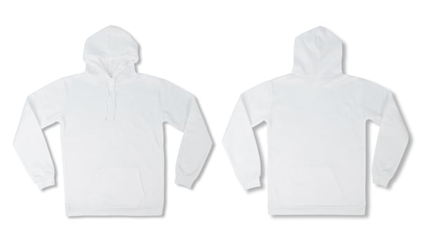White hoodie mockup isolated on white background photo