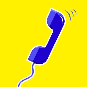 Handset telephone icon. Colorful Flat design vector illustration