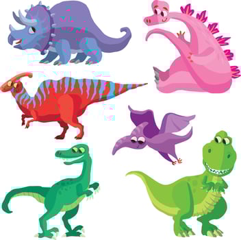 collection of dinosaurs 1 vector