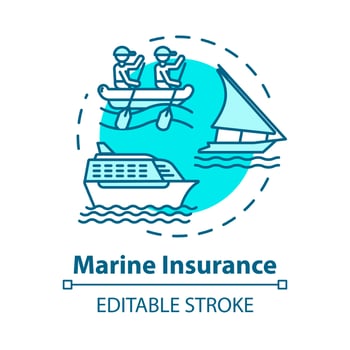 Marine insurance concept icon vector