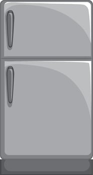 Grey refrigerator in cartoon style isolated vector