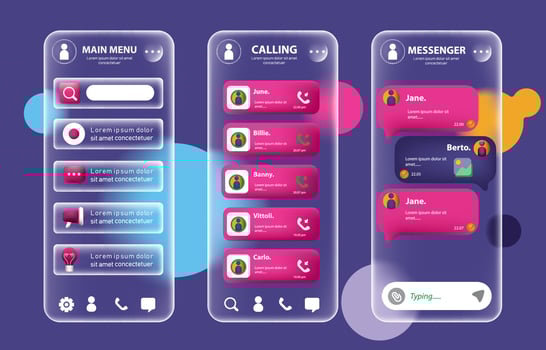 Glassmorphism Ui Ux Template Concept vector