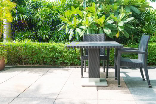 Outdoor patio with  chair and table photo