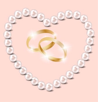 Pearl heart vector illustration background