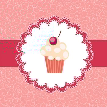 cupcake invitation background vector