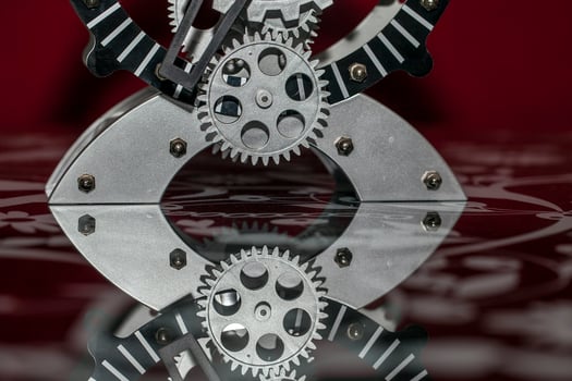 Retro Abstract Industrial Vintage Technology Clock photo