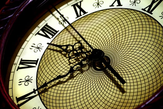 Retro Abstract Industrial Vintage Technology Clock photo