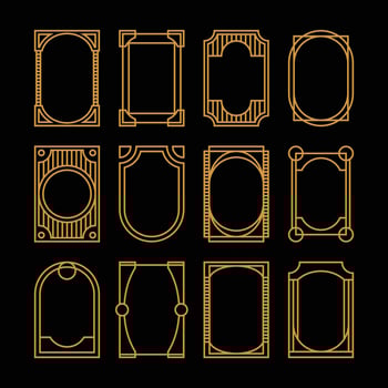 Frame design simple outline set vector
