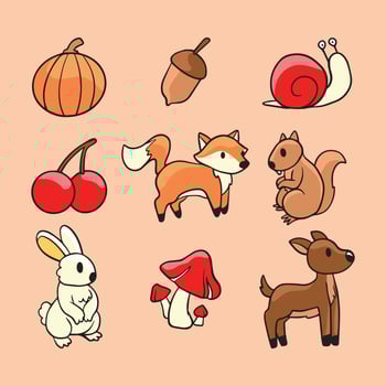 Autumn Flora and Fauna vector