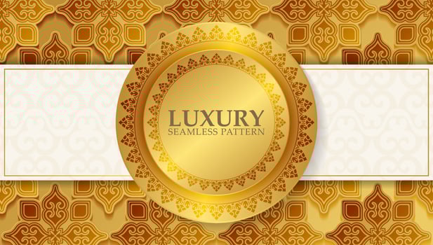 Vintage With Gold Ornament Pattern Background vector