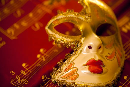 Carnival Venice Theater Mask and Music Notes photo