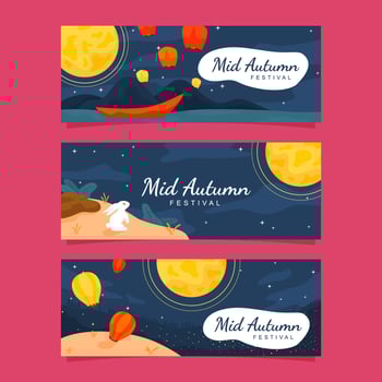 Banner Mid Autumn Festival Season vector