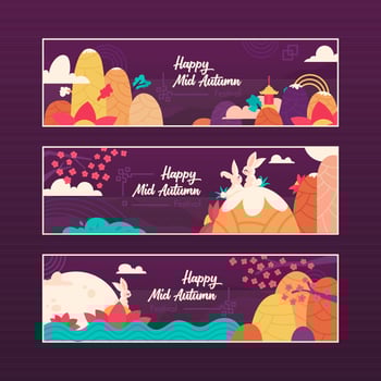 Mid Autumn Festival Banner Illustration vector