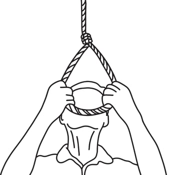 man with thoughts of suicide vector