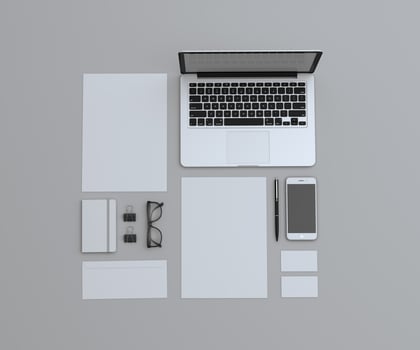 Top View Stationary Mockup photo