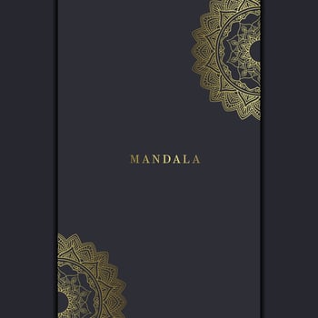 Luxury gold mandala ornate background for wedding invitation vector