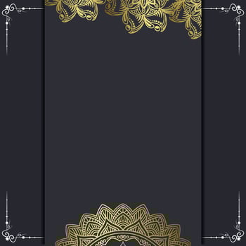Luxury gold mandala ornate background for wedding invitation vector