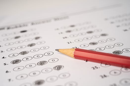 Answer sheets with Pencil drawing fill photo