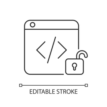 Open source code platforms linear icon vector