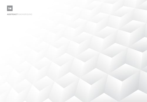 3D geometric white and gray gradient color cubes pattern background vector