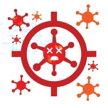 virus illustration design. pandemic virus target. vector