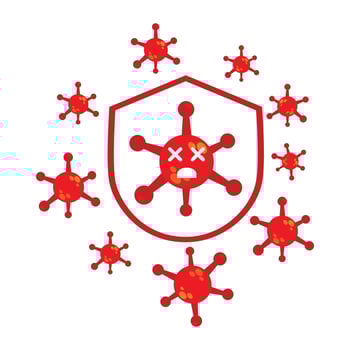 virus with shield,  pandemic virus illustration design. vector
