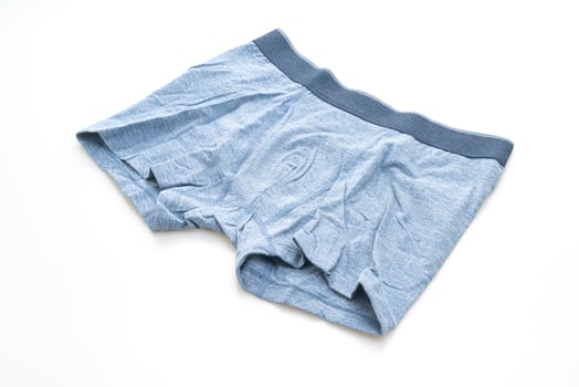 Blue men's underwear isolated on white background photo