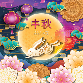 Mid Autumn Festival Greeting Concept vector