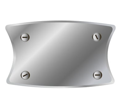Shiny metal plate isolated on white background vector