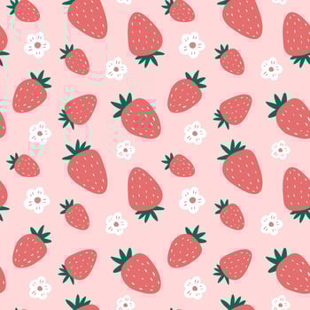 Cute strawberry seamless pattern. vector