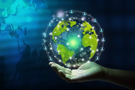 New world business connection concept. photo
