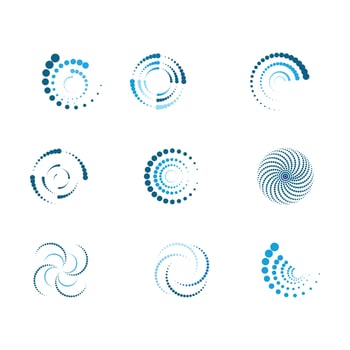 halftone circle dots vector illustration design