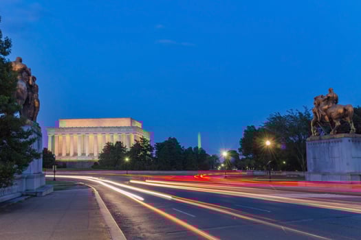 Lincoln Memorial at night. photo
