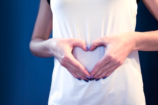 girl in the first month of pregnancy. photo