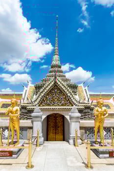 Temple of the Emerald Buddha and the grand palace in Bangkok, Thailand photo