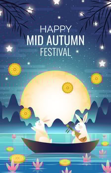 Mid Autumn Mooncake Festival Concept vector