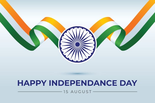 Indian Independence Day Vector Illustration with Tricolor
