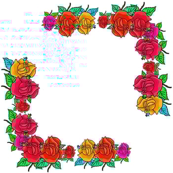 Flower Rose Corner Border Decor vector