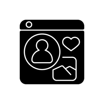 Social networks black glyph icon vector