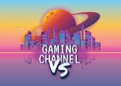 Game zone game icon retro futurism background vector