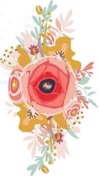 bouquet watercolor vector illustration